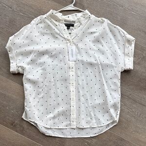 Banana Republic White Shirt with Black Dots